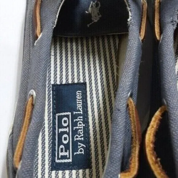 Polo Ralph Lauren blue denim canvas upper  boat shoes men 10.5us casual vacation