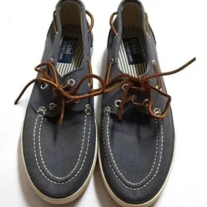 Polo Ralph Lauren blue denim canvas upper  boat shoes men 10.5us casual vacation