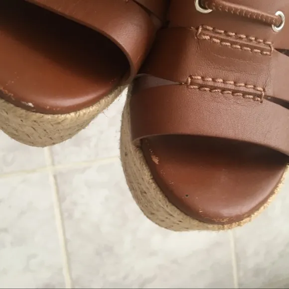 Polo Ralph Lauren Cognac Calfskin Estelle Wedges