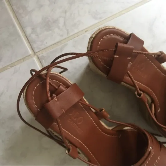 Polo Ralph Lauren Cognac Calfskin Estelle Wedges