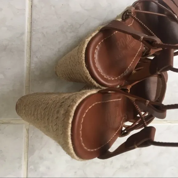 Polo Ralph Lauren Cognac Calfskin Estelle Wedges