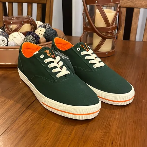 Polo Ralph Lauren CP93 Regatta Summer boat canvas shoes sneakers green Mens 12