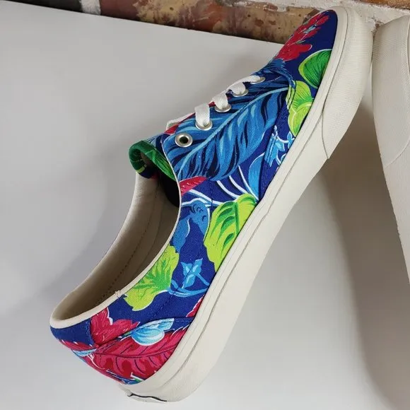 Polo Ralph Lauren Keaton Pony Floral Canvas Low Top Shoes Sneakers Men's Size 10