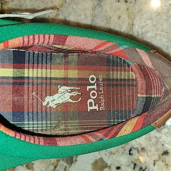 Polo Ralph Lauren Keaton Pony Men Sz.9 Green Canvas &amp; LeatherCasual (#1124)