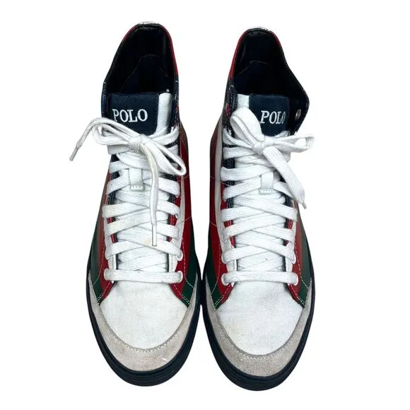 Polo Ralph Lauren Men Solomon Flag Sneakers High Top Sneakers Ski Sports Sz 8.5D