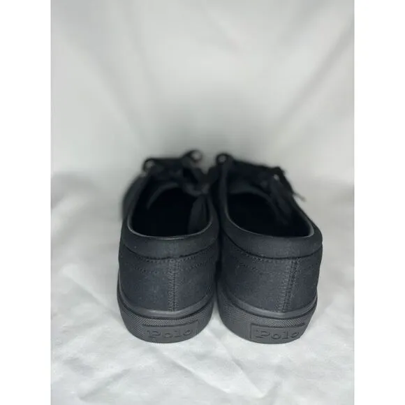 Polo Ralph Lauren  Men's Canvas Faxon Low-Top Sneakers Shoes  Black/Black Size 8