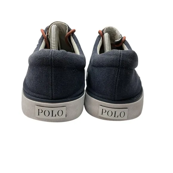 Polo Ralph Lauren Men's Forestmonth II Denim Sneakers 12D‎ Blue Canvas Lace Up