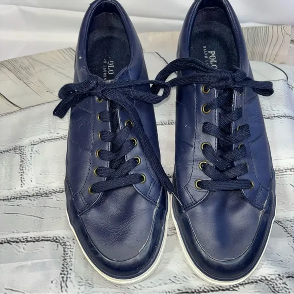 POLO Ralph Lauren Men's Ian Leather Shoes  Sneakers Size 12D (Medium)