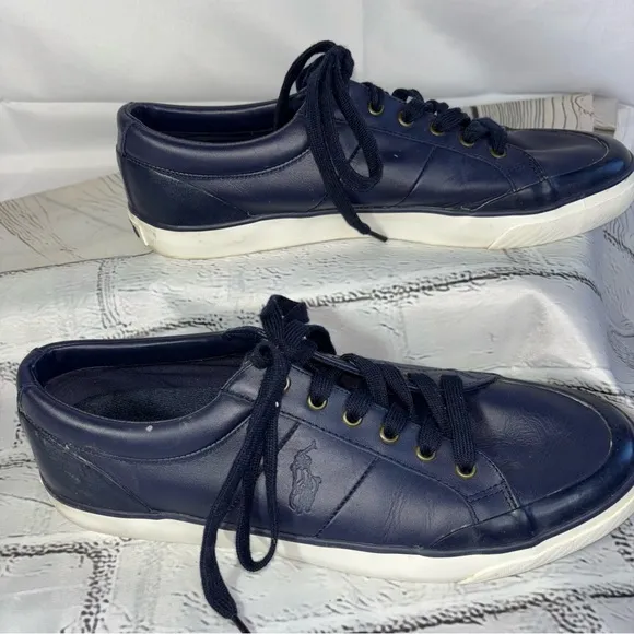POLO Ralph Lauren Men's Ian Leather Shoes  Sneakers Size 12D (Medium)