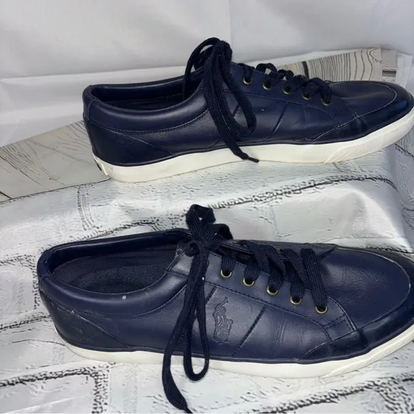 POLO Ralph Lauren Men's Ian Leather Shoes  Sneakers Size 12D (Medium)