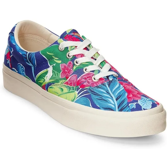 POLO RALPH LAUREN Men's Keaton Pony Canvas Villa Floral Sneakers - NEW