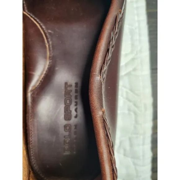 POLO Ralph Lauren Men's leather driving moccasin Shoes 8 1/2 Made in Brazil