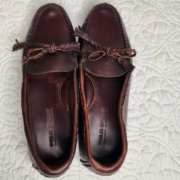 POLO Ralph Lauren Men's leather driving moccasin Shoes 8 1/2 Made in Brazil