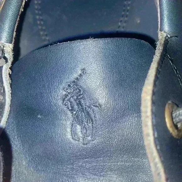 Polo Ralph Lauren men’s navy blue leather boat shoes