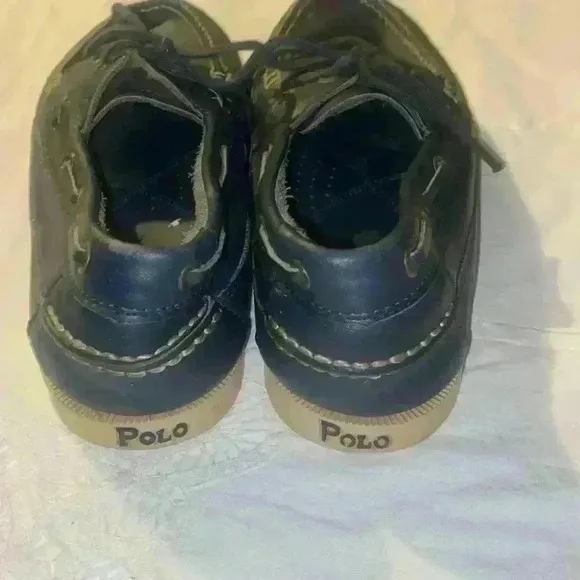 Polo Ralph Lauren men’s navy blue leather boat shoes