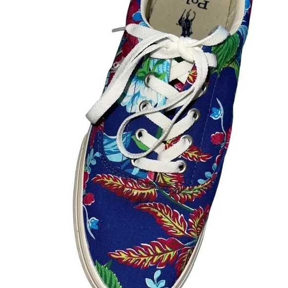 Polo Ralph Lauren Men’s Size 11.5 Keaton Pony Floral Canvas Shoes Sneakers New