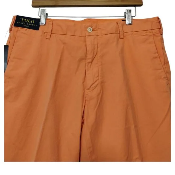 Polo Ralph Lauren Men's Slim Fit Pima Cotton Chino Pant Size 36x30‎ Orange NWT