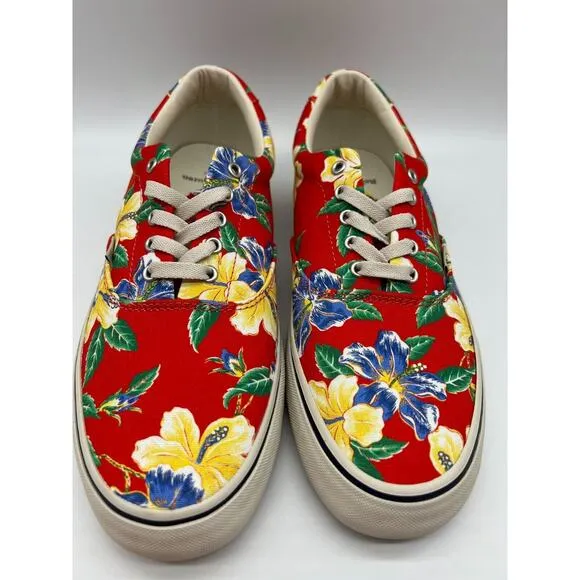 Polo Ralph Lauren Men's Thorton Canvas Shoes Floral Red Size 10D NEW🛒