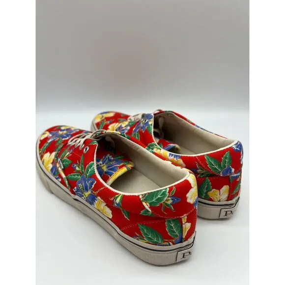 Polo Ralph Lauren Men's Thorton Canvas Shoes Floral Red Size 10D NEW🛒