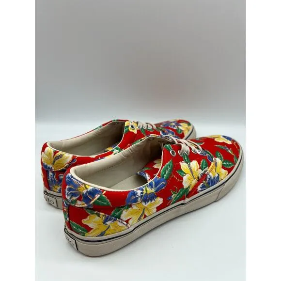 Polo Ralph Lauren Men's Thorton Canvas Shoes Floral Red Size 10D NEW🛒