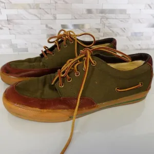Polo Ralph Lauren Shoes Mens Leather 11 Sneakers Canvas Green Vance Boat