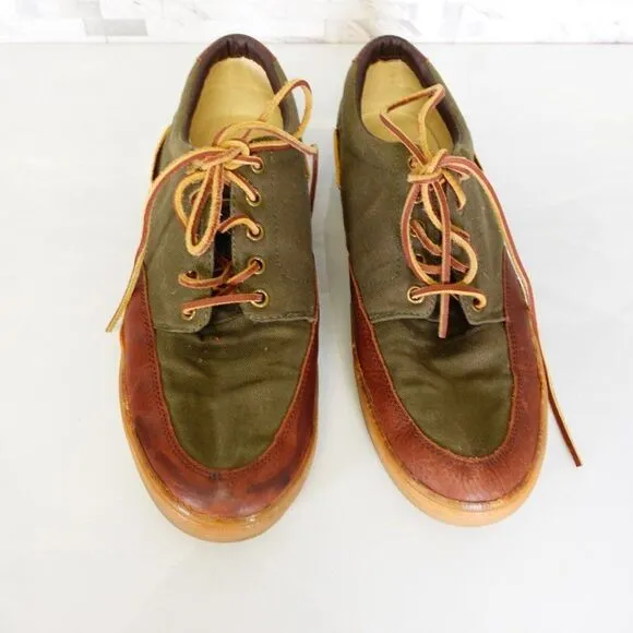 Polo Ralph Lauren Shoes Mens Leather 11 Sneakers Canvas Green Vance Boat