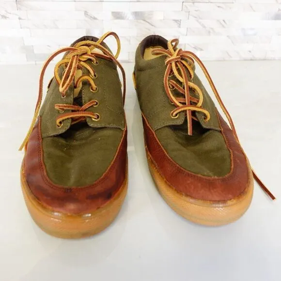 Polo Ralph Lauren Shoes Mens Leather 11 Sneakers Canvas Green Vance Boat