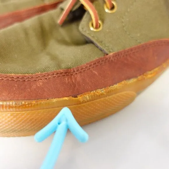 Polo Ralph Lauren Shoes Mens Leather 11 Sneakers Canvas Green Vance Boat