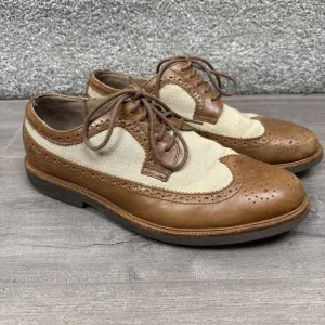 Polo Ralph Lauren Torrington Wingtip Oxford Men US 11 D Leather Canvas Shoe