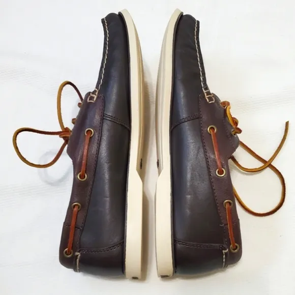 POLO Ralph Lauren Tumbled Brown Leather Loafers Boat Shoes 11