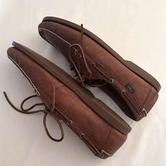Polo Ralph Lauren Vintage Bienne Leather Boat Shoes size 11.5