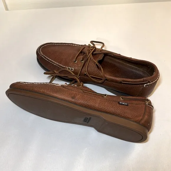 Polo Ralph Lauren Vintage Bienne Leather Boat Shoes size 11.5