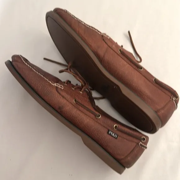 Polo Ralph Lauren Vintage Bienne Leather Boat Shoes size 11.5