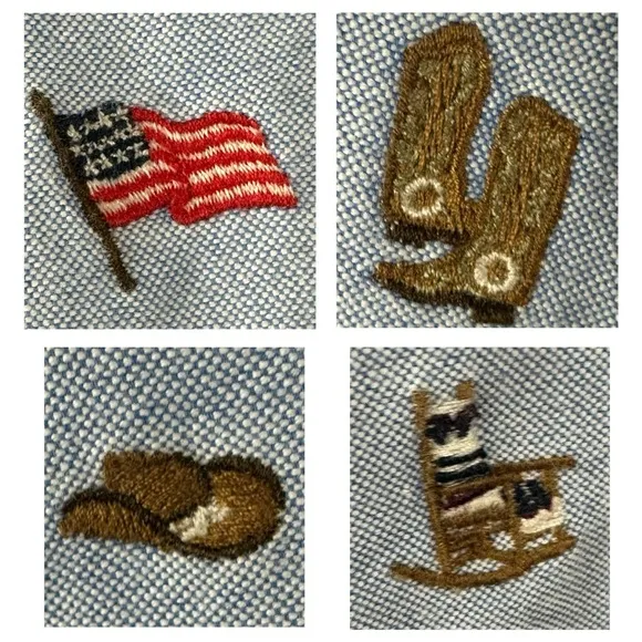 Polo Ralph Lauren Western Americana Classic Fit Embroidered Shirt Men’s Medium