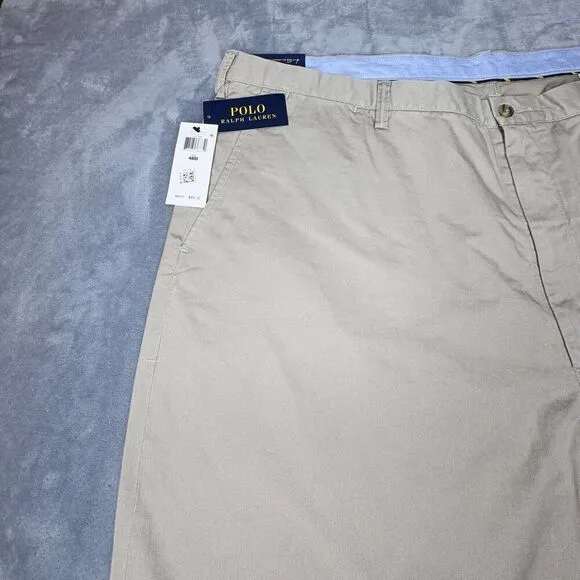 Polo Ralph Lauren Mens 48B Shorts Beige Chino Stretch Cotton Twill Casual Preppy
