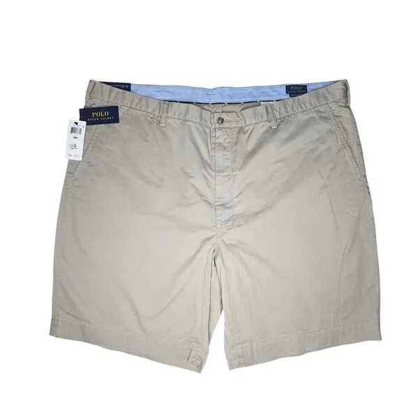 Polo Ralph Lauren Mens 48B Shorts Beige Chino Stretch Cotton Twill Casual Preppy