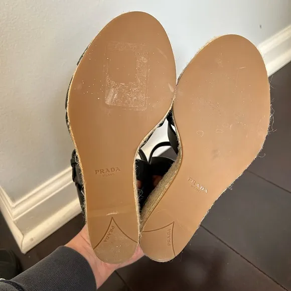 Prada 4 inch espadrille wedges