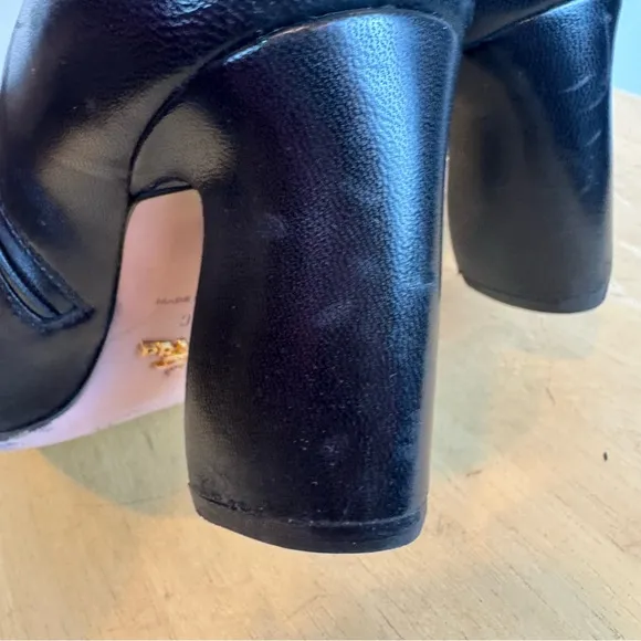 Prada | Black Leather Heeled Boots, 38