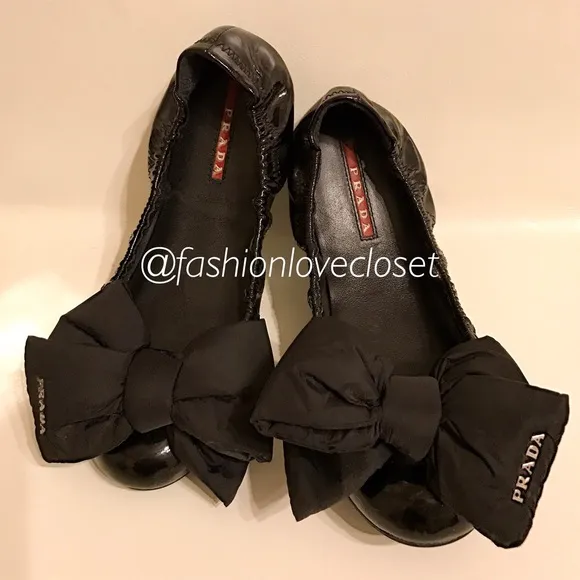 Prada bow flats