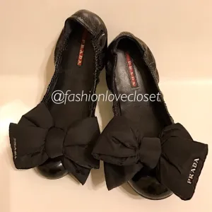 Prada bow flats
