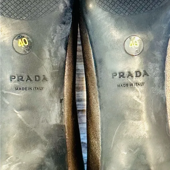 PRADA Calzature Donna Nappa Mordore In Grafite, Size 40 (box and dust bag)