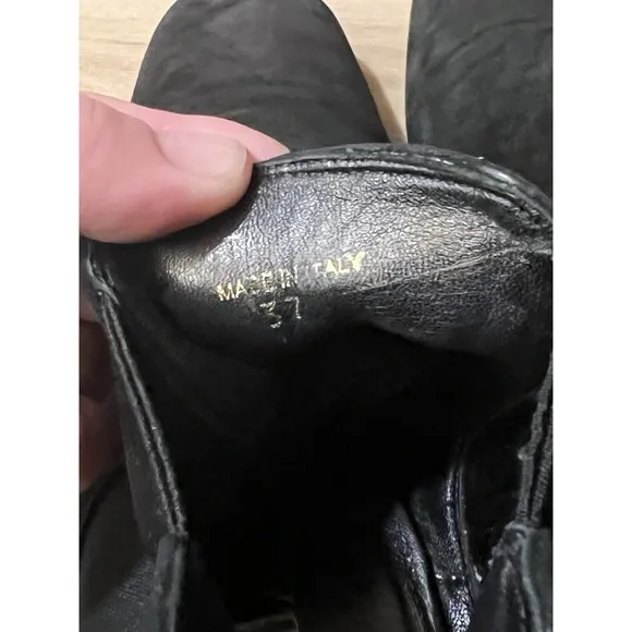 Prada Chelsea Boots Black Suede Size 37 Flat Ankle Boots