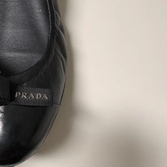 Prada Linea Rossa Ballet Leather Flats