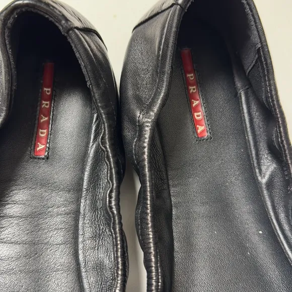 Prada Linea Rossa Ballet Leather Flats
