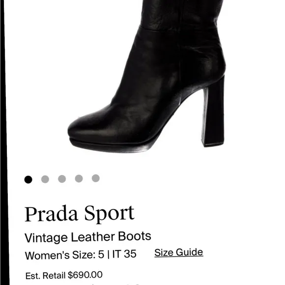 Prada sport black leather boots
