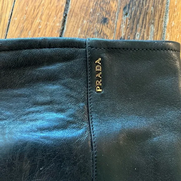 Prada sport black leather boots