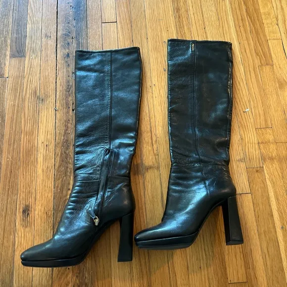 Prada sport black leather boots