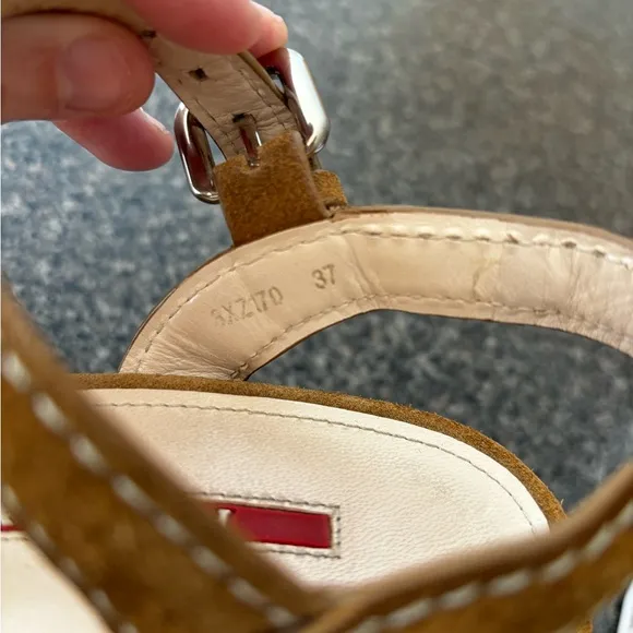 PRADA Suede Espadrille Platform. Size 37.