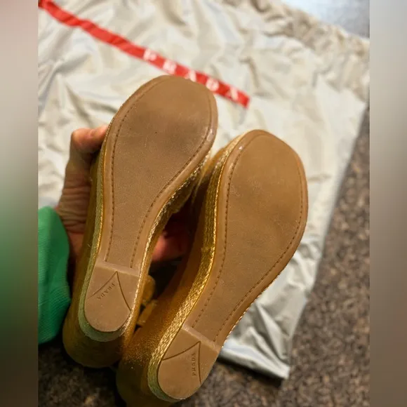 PRADA Suede Espadrille Platform. Size 37.