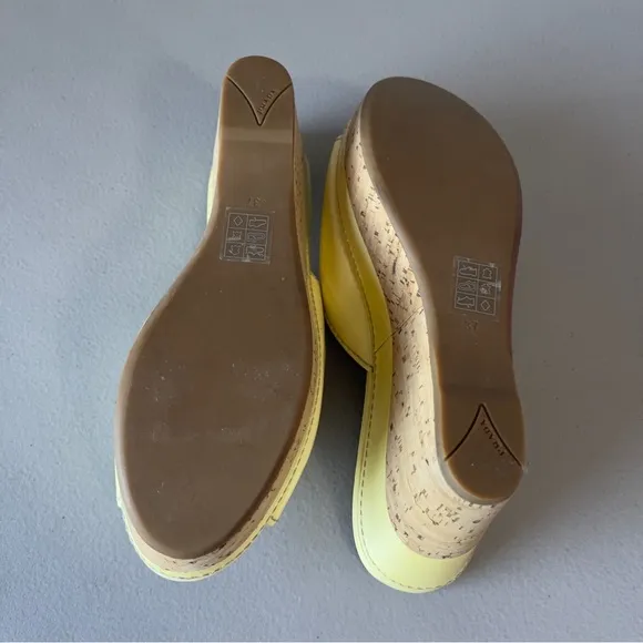 Prada Yellow Patent Leather Heel Wedges EU 37